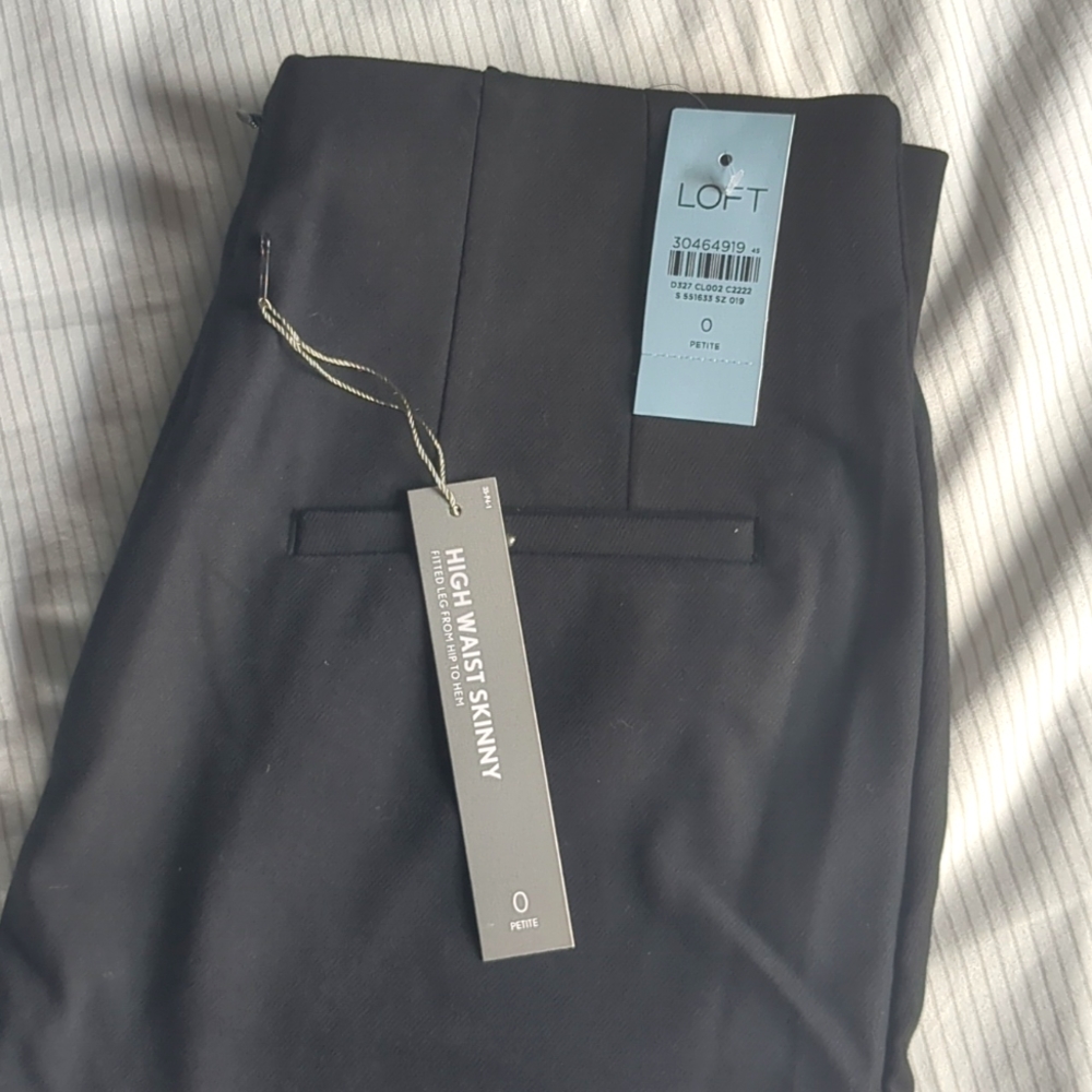 LOFT high waist skinny black pants 0P